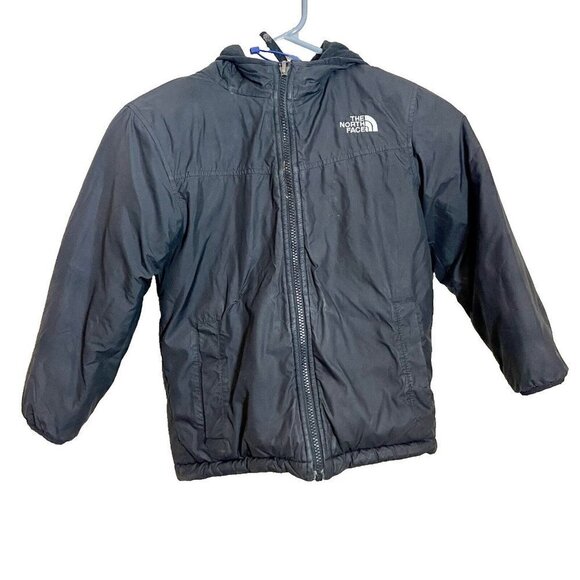 The North Face Reversible Full Zip Jacket Boys XS Black Hooded Outdoor School